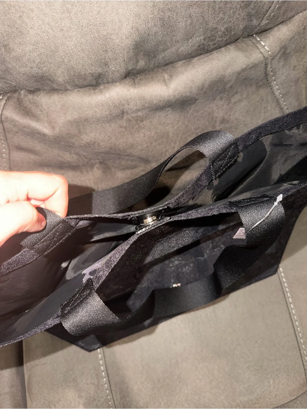 Victoria's Secret Black Lace-Pattern Tote with Branded Straps